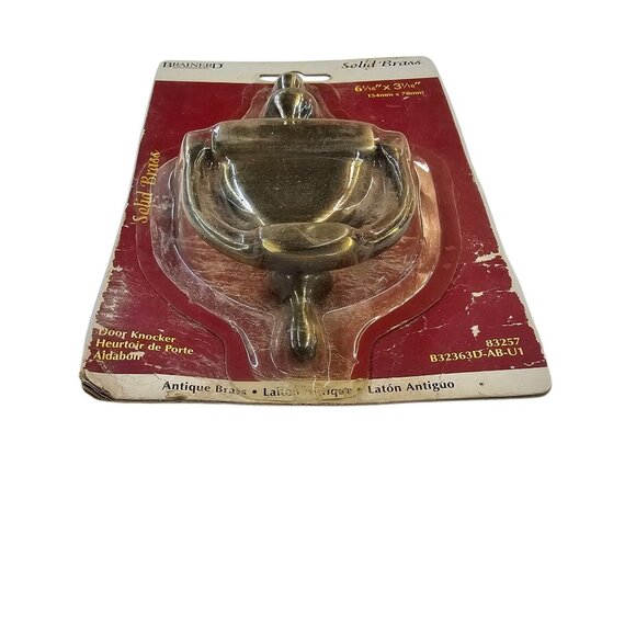 Brainerd Door Knocker Solid Antique Brass 6 1/16" x 3 1/16" NOS Part # 83257 - Picture 10 of 10